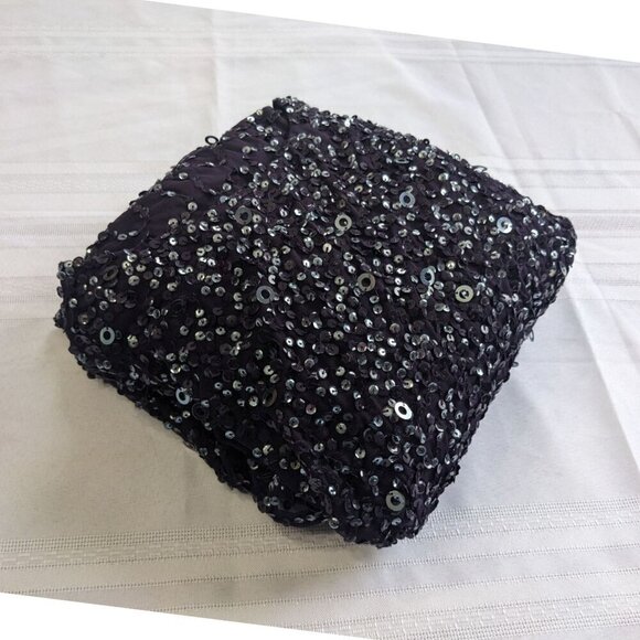 NWT ADRIANNA PAPELL Amethyst Scoop Back All Over Sequin Cap Sleeve Gown Size 4P - Picture 9 of 9